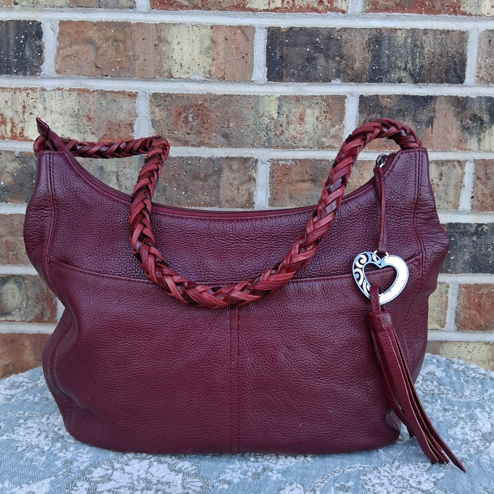 💓Brighton Barbados Ziptop Hobo Bag In Rasberry - Picture 2 of 14